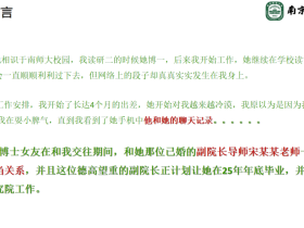 关于南京师范大学环境学院副院长宋海亮,和博士生汪慧香婚内出轨PPT完整版