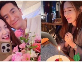 汤洛雯37岁生日，马国明甜蜜送花：I love you